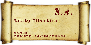 Matity Albertina névjegykártya